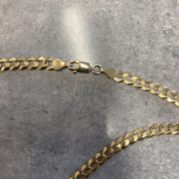 14kt Solid Gold Cuban Chain 5mm 20" Diamond Cut - Picture 3 of 3